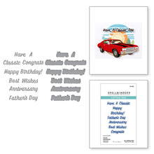 Load image into Gallery viewer, Set of 22 thin dies, there are many greetings that can be made in a causal print font with matching outlines. At Embellish Away in Bowmanville Ontario Canada.