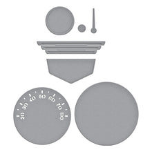 Load image into Gallery viewer, Set of 8 metal dies makes a detailed speedometer with a label design to add phrases for any occasion. Available at Embellish Away in Bowmanville Ontario Canada.