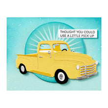 Load image into Gallery viewer, Set of 14 thin metal cutting dies brings this iconic pickup truck to life! Available at Embellish Away located in Bowmanville Ontario Canada. Example by brand ambassador.