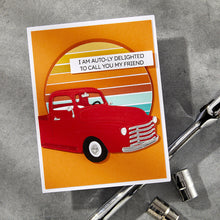 Load image into Gallery viewer, Set of 14 thin metal cutting dies brings this iconic pickup truck to life! Available at Embellish Away located in Bowmanville Ontario Canada. Example by brand ambassador.