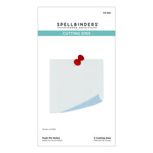 Load image into Gallery viewer, Push Pin Notes Etched Dies is from the Take Note Collection and includes five thin metal cutting die. Available at Embellish Away located in Bowmanville Ontario Canada.