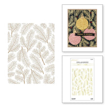 Cargar imagen en el visor de la galería, Spellbinders - Glimmer Hot Foil Plate - Pine Sprays. Pine Sprays Hot Foil Plate is part of the Glimmer for the Holidays Collection. This hot foil plate makes an organic background with its detailed pine needle design. Available at Embellish Away located in Bowmanville Ontario Canada.