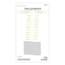 Cargar imagen en el visor de la galería, Spellbinders - Glimmer Hot Foil Plate & Die - Comfort & Joy Sentiments. There are two hot foil plates full of Christmas sentiments - six sentiments on each plate. Available at Embellish Away located in Bowmanville Ontario Canada.