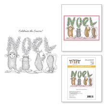 Charger l'image dans la galerie, Spellbinders - House Mouse - Cling Rubber Stamp - Noel. Noel Cling Rubber Stamp Set is part of the from House-Mouse Designs Holiday Collection with a set of two stamps. This line up of playful mice spells out a leafy NOEL accented with holiday berries. Available at Embellish Away located in Bowmanville Ontario Canada.