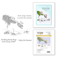 Load image into Gallery viewer, Monica, Maxwell, Friend, Muzzy and Amanda are having SNOW MUCH FUN using a branch to dive into the snowbanks. At Embellish Away in Ontario Canada.