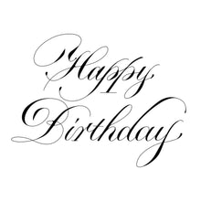Load image into Gallery viewer, Spellbinders - Press Plate By Paul Antonio - Copperplate - Happy Birthday. Copperplate Happy Birthday Press Plate is part of the Copperplate Everyday Sentiments Collection by Paul Antonio. Available at Embellish Away located in Bowmanville Ontario Canada.