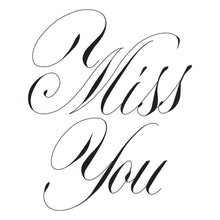 Load image into Gallery viewer, Spellbinders - Press Plate By Paul Antonio - Copperplate - Miss You. Copperplate Miss You Press Plate is from the Copperplate Everyday Sentiments Collection by Paul Antonio. Available at Embellish Away located in Bowmanville Ontario Canada.