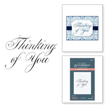 Load image into Gallery viewer, Spellbinders - Press Plate By Paul Antonio - Copperplate - Thinking Of You. Copperplate Thinking of You Press Plate is part of the Copperplate Everyday Sentiments Collection by Paul Antonio. Available at Embellish Away located in Bowmanville Ontario Canada.