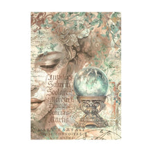 Load image into Gallery viewer, Stamperia - Assorted Rice Paper Backgrounds A6 - 8/Sheets - Fortune. Rice papers are wafer thin and can be used for wrapping, decoupage, painting, molding and are perfect for mixed media projects and other paper crafts. Available at Embellish Away located in Bowmanville Ontario Canada.