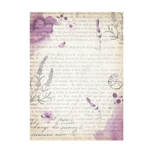 Load image into Gallery viewer, Stamperia - Assorted Rice Paper Backgrounds A6 - 8/Sheets - Lavender. Rice papers are wafer thin and can be used for wrapping, decoupage, painting, molding and are perfect for mixed media projects and other paper crafts. Available at Embellish Away located in Bowmanville Ontario Canada.