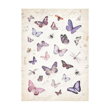 Load image into Gallery viewer, Stamperia - Assorted Rice Paper Backgrounds A6 - 8/Sheets - Lavender. Rice papers are wafer thin and can be used for wrapping, decoupage, painting, molding and are perfect for mixed media projects and other paper crafts. Available at Embellish Away located in Bowmanville Ontario Canada.