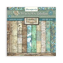 Cargar imagen en el visor de la galería, Stamperia - Backgrounds Double-Sided Paper Pad 8"X8" - 10/Pkg - Songs Of The Sea. The perfect start to your scrapbooks, cards and more! This package contains ten 8x8 inch double-sided sheets with a different design on each side. Available at Embellish Away located in Bowmanville Ontario Canada.