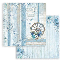 Load image into Gallery viewer, Stamperia - Double-Sided Paper Pad 12"X12" - 10/Pkg - Blue Land. All you need for scrapbooking! Available in a variety of designs, each sold separately. Contains ten sheets of 12x12 inch sheets of double sided paper, each with a different design. Available at Embellish Away located in Bowmanville Ontario Canada.