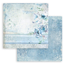 Load image into Gallery viewer, Stamperia - Double-Sided Paper Pad 12"X12" - 10/Pkg - Blue Land. All you need for scrapbooking! Available in a variety of designs, each sold separately. Contains ten sheets of 12x12 inch sheets of double sided paper, each with a different design. Available at Embellish Away located in Bowmanville Ontario Canada.