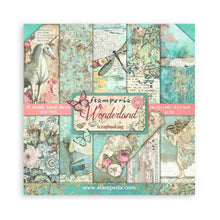 Load image into Gallery viewer, Stamperia - Double-Sided Paper Pad 8"X8" - 10/Pkg - Wonderland, 10 Designs/1 Each. Available in a variety of designs, each sold separately. Contains ten 8x8 inch sheets of double-sided paper, each with a different design. Acid free. Available at Embellish Away located in Bowmanville Ontario Canada.