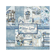 Load image into Gallery viewer, Stamperia - Double-Sided Paper Pad 8"X8" - 10/Pkg - Blue Land. All you need for scrapbooking! Available in a variety of designs, each sold separately. This package contains ten 8x8 inch sheets of double-sided paper, each with a different design. Available at Embellish Away located in Bowmanville Ontario Canada.