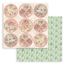Load image into Gallery viewer, Stamperia - Double-Sided paper Pad 12"X12" - 10/Pkg - Shabby Rose. Available in a variety of designs, each sold separately. Contains ten sheets of 12x12 inch sheets of double sided paper, each with a different design. Acid free. Available at Embellish Away located in Bowmanville Ontario Canada.