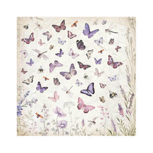 Load image into Gallery viewer, Stamperia - Polyester Fabric 12"X12" - 4/Pkg - Lavender. This fabric can be sewn by hand or machine, or used with craft glue. It can be washed by hand in cold water. Ready to use on greeting cards, mixed media, altered art and more. Available at Embellish Away located in Bowmanville Ontario Canada.