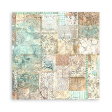 Load image into Gallery viewer, Stamperia - Polyester Fabric 12"X12" - 4/Pkg - Wonderland. This fabric can be sewn by hand or machine, or used with craft glue. It can be washed by hand in cold water. Ready to use on greeting cards, mixed media, altered art and more. Available at Embellish Away located in Bowmanville Ontario Canada.