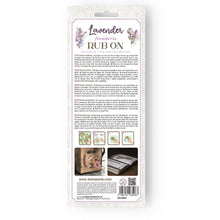 Load image into Gallery viewer, Stamperia - Rub-On 4"X8.5" - Lavender Flowers. Instant beauty on virtually any surface you can imagine. Easy to use rub-on transfers that release onto a wide variety of surfaces allowing for a multitude of decor, furniture and multi-media uses. Available at Embellish Away located in Bowmanville Ontario Canada.