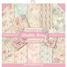 Load image into Gallery viewer, Stamperia - Double-Sided paper Pad 12"X12" - 10/Pkg - Shabby Rose. Available in a variety of designs, each sold separately. Contains ten sheets of 12x12 inch sheets of double sided paper, each with a different design. Acid free. Available at Embellish Away located in Bowmanville Ontario Canada.