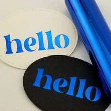 Load image into Gallery viewer, Therm-O Web - Deco Foil Hot Foil Roll - 5" x 15 ft. - Sapphire Blue. Available at Embellish Away located in Bowmanville Ontario Canada. Exammple by brand ambassador.