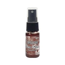 Load image into Gallery viewer, Tim Holtz - Distress Mica Stain - 1oz - Select from Drop Down. Tim Holtz Mica Stains add colorful, pearlescent shimmer to paper crafts or mixed media projects. Mica stains adhere to paper, canvas, wood, fabric and other porous surfaces. Available at Embellish Away located in Bowmanville Ontario Canada. Burning Ember