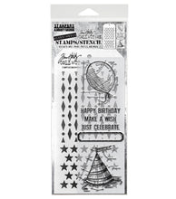 Load image into Gallery viewer, Tim Holtz - Mixed Media Clear Stamp & Stencil - #43. Available at Embellish Away located in Bowmanville Ontario Canada.