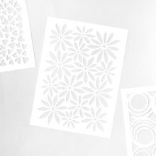 Load image into Gallery viewer, Vicki Boutin - Mixed Media Stencil - 3/Pkg - 5"X7". Immerse yourself in the Vicki Boutin Mixed Media Collection, where creativity knows no bounds. Floral, a set of three precision tools designed for versatile applications. Available at Embellish Away located in Bowmanville Ontario Canada.