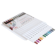 Load image into Gallery viewer, Zebra - CLiCKART Retractable Marker Pen Set - Dark Colour Palette (12pc). Perfect for journaling, colour coding, drawing, and writing. At Embellish Away in Bowmnaville Ontario Canada.