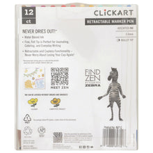 Load image into Gallery viewer, Zebra - CLiCKART Retractable Marker Pen Set - Light Colour Palette. Perfect for journaling, colour coding, drawing, and writing. At Embellish Away in Bowmnaville Ontario Canada.
