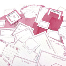 Cargar imagen en el visor de la galería, 49 And Market - Envelope Bits - Color Swatch - Blossom. The Envelope Bits set is an assortment of 37 various pieces. 31 die-cut labels and bits are printed on cardstock. Pack also includes 6 paper mini envelopes. Available at Embellish Away located in Bowmanville Ontario Canada.