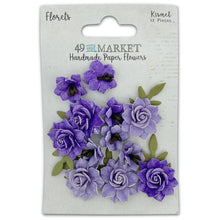 Load image into Gallery viewer, 49 And Market - Florets Paper Flowers - Kismet. Pack includes 12 separate pieces. This pack of micro flowers range in size from approximately .5 to .875 inches. Some florals have tiny leaves attached. Flowers are handmade. Available at Embellish Away located in Bowmanville Ontario Canada.