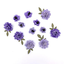Load image into Gallery viewer, 49 And Market - Florets Paper Flowers - Kismet. Pack includes 12 separate pieces. This pack of micro flowers range in size from approximately .5 to .875 inches. Some florals have tiny leaves attached. Flowers are handmade. Available at Embellish Away located in Bowmanville Ontario Canada.