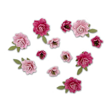 Load image into Gallery viewer, 49 And Market - Florets Paper Flowers - Punch. Pack includes 12 separate pieces. This pack of micro flowers range in size from approximately .5 to .875 inches. Some florals have tiny leaves attached. Flowers are handmade. Available at Embellish Away located in Bowmanville Ontario Canada.