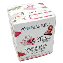 Load image into Gallery viewer, 49 And Market - Washi Sticker Roll - ARToptions Rouge. Each roll has a repeat of approximately 13 in. long - 25 images repeated for a length of 5 m. Stickers can be used to decorate journals, scrapbook pages and other projects. Available at Embellish Away located in Bowmanville Ontario Canada.