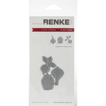 Load image into Gallery viewer, Alexandra Renke - Dies - Onion, Paprika & Radish. Design greeting cards, table cards, scrapbooks and much more. Together with your imagination, you will create very special treasures. Can be used with most die cutting machines. This package contains Onion, Paprika, Radish: a set of three metal dies measuring between .76x1.18 inches and .99x1.14 inches. Made in USA. Available in Bowmanville Ontario Canada.