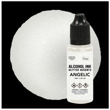 Load image into Gallery viewer, Couture Creations - Glitter Accents Alcohol Ink - .4 fl. oz. Glitter Accents Alcohol Inks are an amazing way to add beautiful effects to your craft projects. Each bottle contains iridescent glitter mixed with beautiful translucent pigments for spectacular results when used alone or combined with Couture Creations Blending Solution for brilliant, sparkling mixes. Available at Embellish Away located in Bowmanville Ontario Canada. Angelic