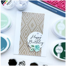 將圖片載入圖庫檢視器 Catherine Pooler - Background Stamp - Diamonds Are Forever. They say diamonds are forever and this background stamp will forever be a favorite! This geometric nesting diamond pattern will add a just right design to your card's background. Available at Embellish Away located in Bowmanville Ontario Canada. Card example by brand ambassador.