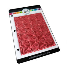 Load image into Gallery viewer, Catherine Pooler - Background Stamp - Making Waves. Create a funky background with the Making Waves Background Stamp. Grab your spa blues like Tranquil and Cove Blue for a natural effect or why not mix in bright and funky colors to add this wavy print to any festive card. This one will be fun for nautical cards and beyond! Available at Embellish Away located in Bowmanville Ontario Canada.