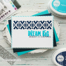 Load image into Gallery viewer, Catherine Pooler - Border Die - Aztec. This die was created to cut a southwestern inspired pattern through the front of a card or a card layer. Available at Embellish Away located in Bowmanville Ontario Canada. Example by brand ambassador.