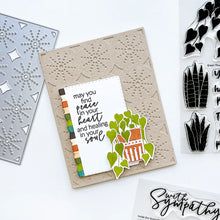 Load image into Gallery viewer, Catherine Pooler - Cover Plate Die - Rays of Light. Add fun texture to your next card with the Rays of Light Cover Plate. This sun ray pattern die will be perfect white on white or with a wisp of color blended over top. Available at Embellish Away located in Bowmanville Ontario Canada. Card example by brand ambassador.