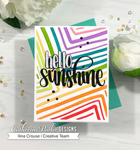 Load image into Gallery viewer, Catherine Pooler - Cover Plate Die - The Right Angle. The wonky angle of this plate leaves great texture and depth on every card. Use for a variety of techniques including die cutting, inlaid die cutting, dry embossing, stenciling and more. Available at Embellish Away located in Bowmanville Ontario Canada. card design by Ilina Crouse