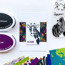 Load image into Gallery viewer, Catherine Pooler - Die Set - Take a Peek. The Take a Peek Dies coordinate with the Take a Peek Stamp set to create endless possibilities. Use the dies to cut out the giraffe, cheetah, hippo or zebra along with their extras for lots of fun and creativity. Available at Embellish Away located in Bowmanville Ontario Canada. Card example by brand ambassador.