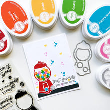 Load image into Gallery viewer, Catherine Pooler - Dies - Hey Sugar. Pair the gumball machine from the Hey Sugar Dies with the machine in the Hey Sugar Sentiments Stamp Set to make it the star of any card! Available at Embellish Away located in Bowmanville Ontario Canada. Card by brand ambassador.