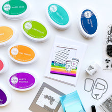 Load image into Gallery viewer, Catherine Pooler - Dies - Instant Thanks. Inspired by the classic Polaroid are the Instant Happy and Instant Thanks Dies. These versatile dies can be used in so many ways! With the secondary dies, you can cut the word out of the frame for another look. Illustrated by Leslie Dunegan. Stainless steel and are compatible with all standard die cutting machines. Available at Embellish Away located in Bowmanville Ontario Canada. card example by Catherine Pooler