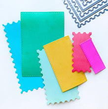 Charger l'image dans la galerie, Catherine Pooler - Dies - Notecard Postage. Create the perfect layers for Notecard Sized cards with the Notecard Postage Dies. This set of dies are similar to our classic Postage Stamp Dies but in a fun 3.5 x 5" card size. Use the cut out layers to build a quick and easy card. You can also use these layers on both standard A2 and Slimline cards making these dies a staple for your crafty stash. Available at Embellish Away located in Bowmanville Ontario Canada.