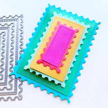 Charger l'image dans la galerie, Catherine Pooler - Dies - Notecard Postage. Create the perfect layers for Notecard Sized cards with the Notecard Postage Dies. This set of dies are similar to our classic Postage Stamp Dies but in a fun 3.5 x 5" card size. Use the cut out layers to build a quick and easy card. You can also use these layers on both standard A2 and Slimline cards making these dies a staple for your crafty stash. Available at Embellish Away located in Bowmanville Ontario Canada.