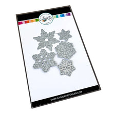 Load image into Gallery viewer, Catherine Pooler - Dies - Snow Many Flakes. You can never have too many snowflakes. So bring on the Snow Many Flakes Dies! This set of 5 graduated size snowflake dies will give you lots of options to layer on the snow! Available at Embellish Away located in Bowmanville Ontario Canada.