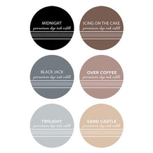 Load image into Gallery viewer, Catherine Pooler - Neutrals Ink Collection - Refills/Reinkers. The essential neutral ink colors that every crafter needs! Super deep, rich Black, Grey and Browns - the perfect shade of each. Midnight is the quintessential black and is an archival dye ink. Available at Embellish Away located Bowmanville Ontario Canada.